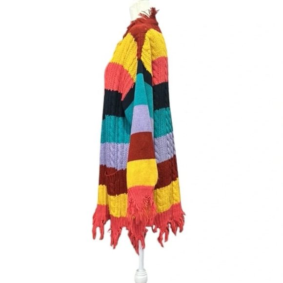 Peach Love California Women's Multi-color Oversized Knit Cardigan Sweater Small - Picture 6 of 11